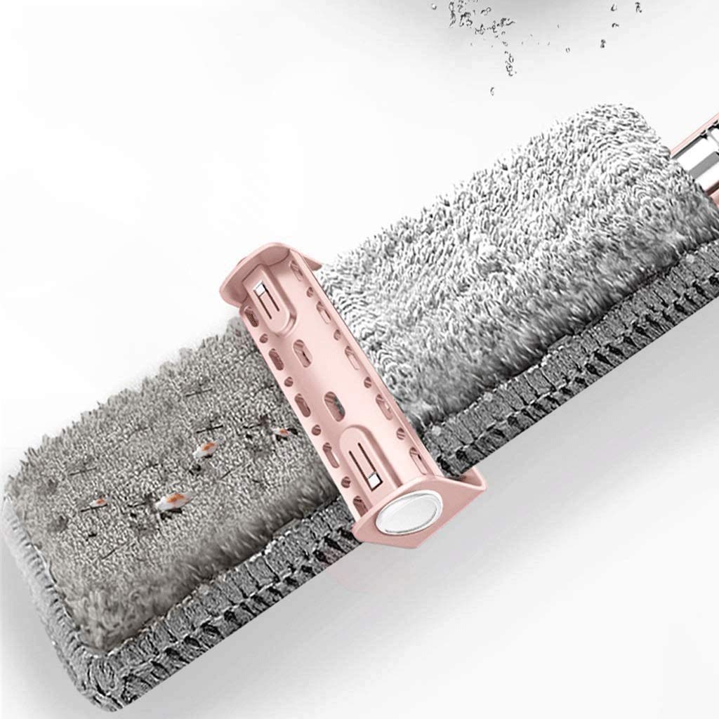 Trapeador Plano de Microfibra Limpia, Limpieza en seco y húmedo, Acero Inoxidable telescópico de 180 Grados, para el hogar, Cocina, Oficina y Todas Las Superficies del Piso con Mango Vision