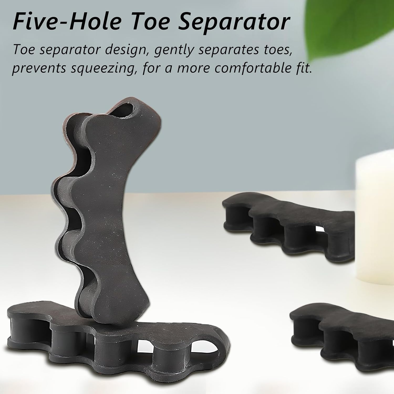 Toe Separators Thick & Long-Lasting - Doctor Recommended - Corrects Foot Alignment, Eases Bunion Pain, Alleviates Plantar Fasciitis - Functional Toe Straightener for Athletic Mobility
