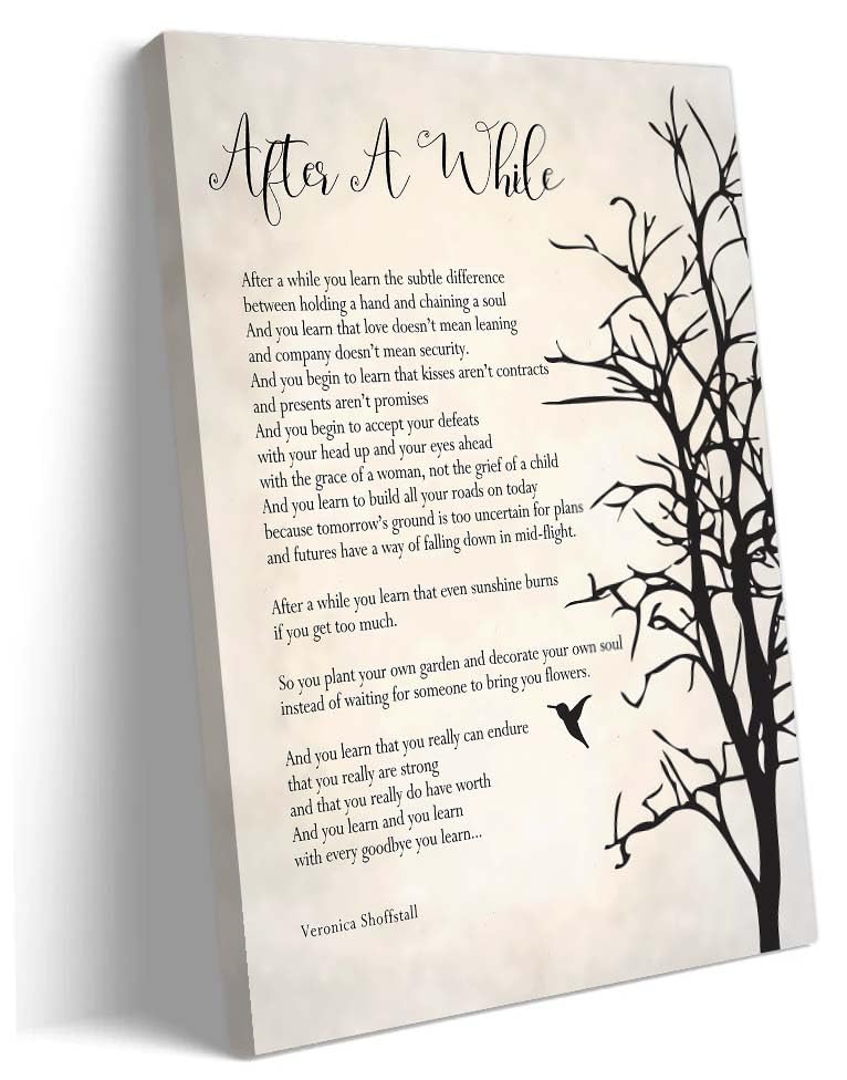 Panfegzi After A While Poem Wall Art Deco Canvas Prints for Living Room Decor for Bathroom Wall Bedroom Painting Artwork Modern Decorative (12.00''