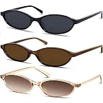 Retro Oval Cat Eye Sunglasses for Women 90s Trendy Small Lightweight Y2k Narrow Sunnies Cateye UV400 Sun Glasses 8057