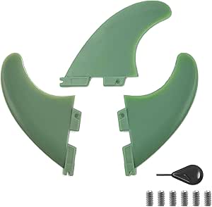 Dual Tab Surfboard Thurster Fin Set - 3 Medium Fiberglass Fins