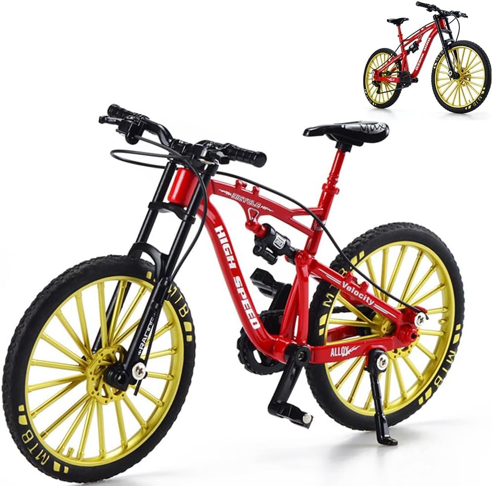 CRTLNYH Finger Mountain Bike, Finger Bicycle Model,Mountain Bike Model,Mini Bicycle Alloy Bicycle Model,Learning Game,Birthday Party Gift,17.8 * 10.8 * 6CM (red)