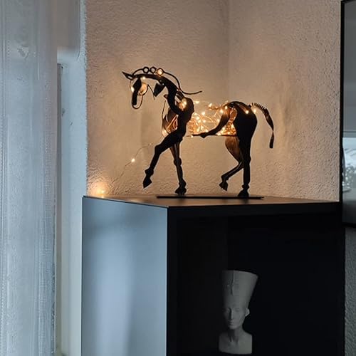 Miniatura 4 de FlekmanArt Arte de metal decoración de pared Adonis-Horse escultura hecha a mano moderna caballo artesanía estatua rústica decoración de metal