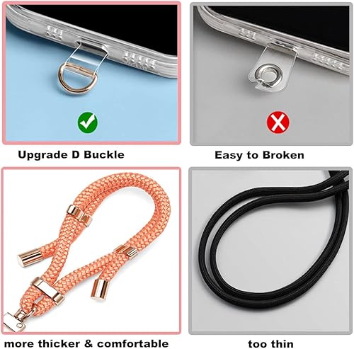 Miniatura 4 de 2 almohadillas de cordón ajustable para teléfono celular, correa para el cuello universal para teléfono celular + 2 piezas de parche de teléfono