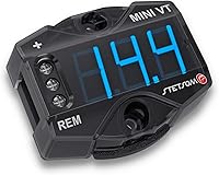 Stetsom MiniVT Digital Voltmeter: Compact Blue LED 7-30V Battery Monitor for Cars, Motorcycles & Audio Systems