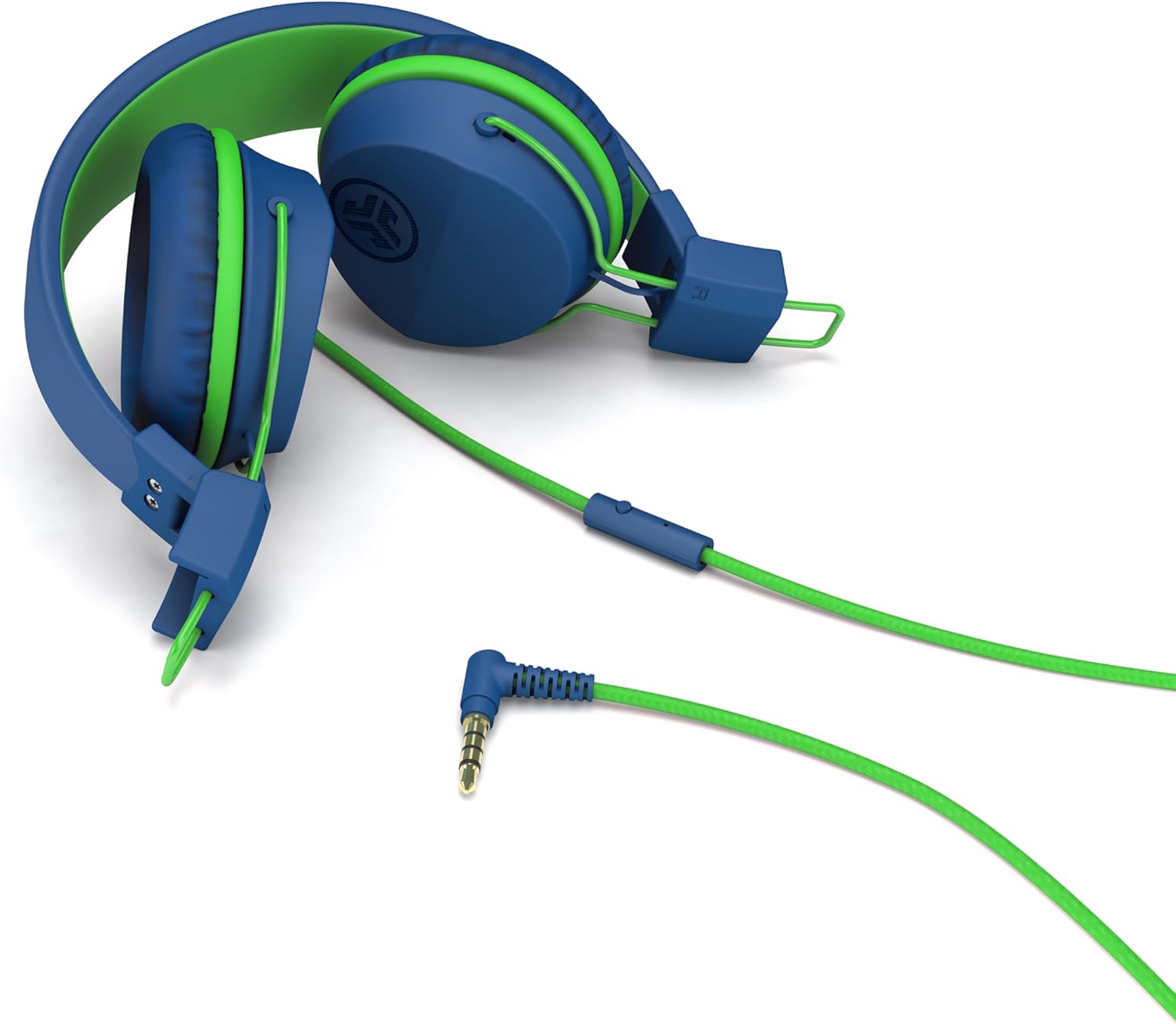 JLab JBuddies Studio On-Ear Kids Wired Headphones, Toddler Headphones, Kid Safe, Studio Volume Safe, Volume Limiter, Folding, Adjustable, Noise Isolation, with Mic (Blue/Green) - Image 4