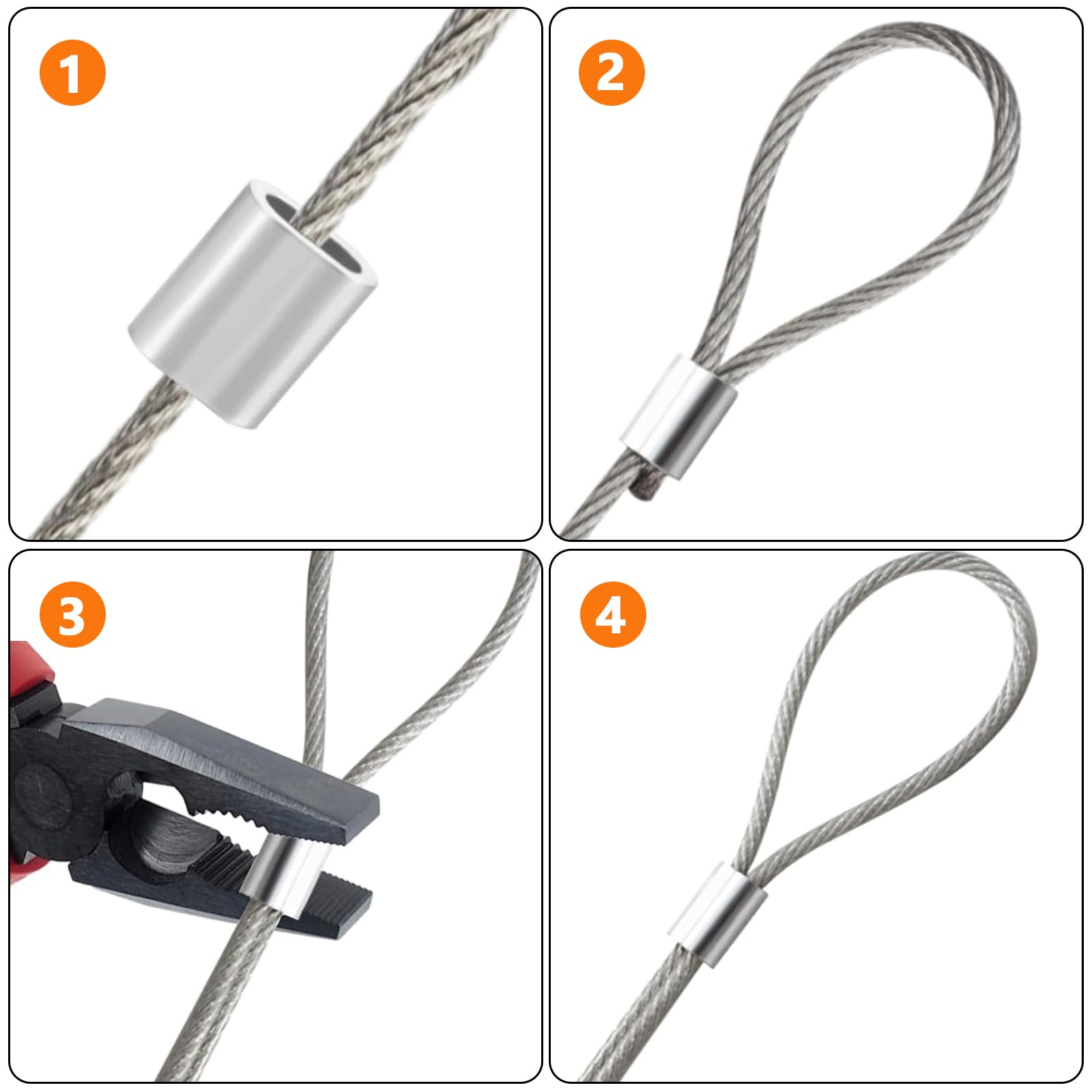 120 Stück Aluminium Pressklemmen - Vielseitige Drahtseil Verbinder Für Haus & Garten