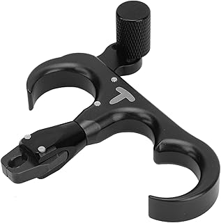 Liberação de arco composto, auxílio de liberação de arco e flecha ajustável em 360°, liberação de polegar em alumínio com 3 dedos para arco composto Acessórios de tiro ao ar livre