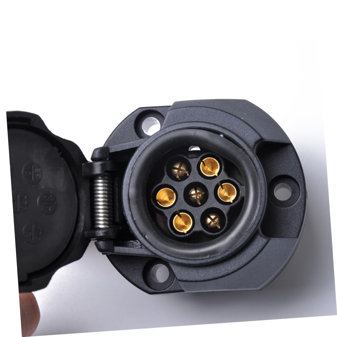 Cabilock 7 Conectores para Remolque De 12 V 7 Pines con Anillo De Goma Color Negro