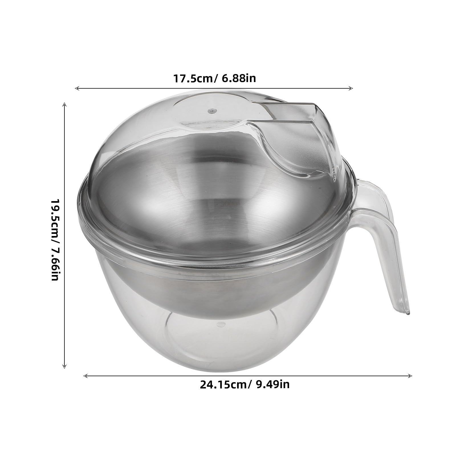 Alipis Ensaladera Redonda de Acero Inoxidable 1,5 L con Asa y Tapa