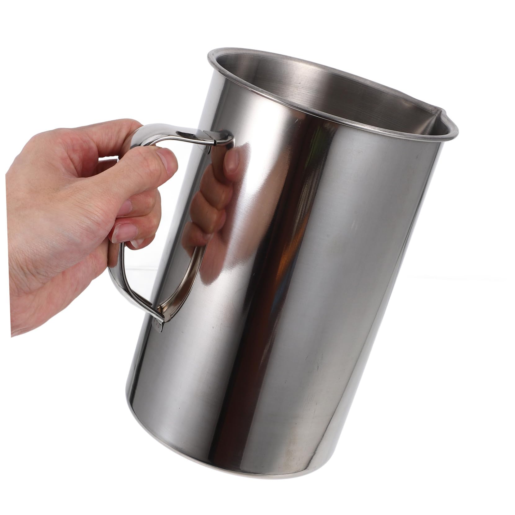 Hemobllo Misurino con Beccuccio Anti-goccia in Acciaio Inox 2000 Ml Graduato e Manico Ergonomico per Uso in Cucina e Laboratorio