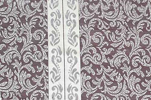 Image of The Furnishing Tree Cotton Floral Knitted Pattern 10 Pieces 5 Seater Sofa Cover Set Offwhite