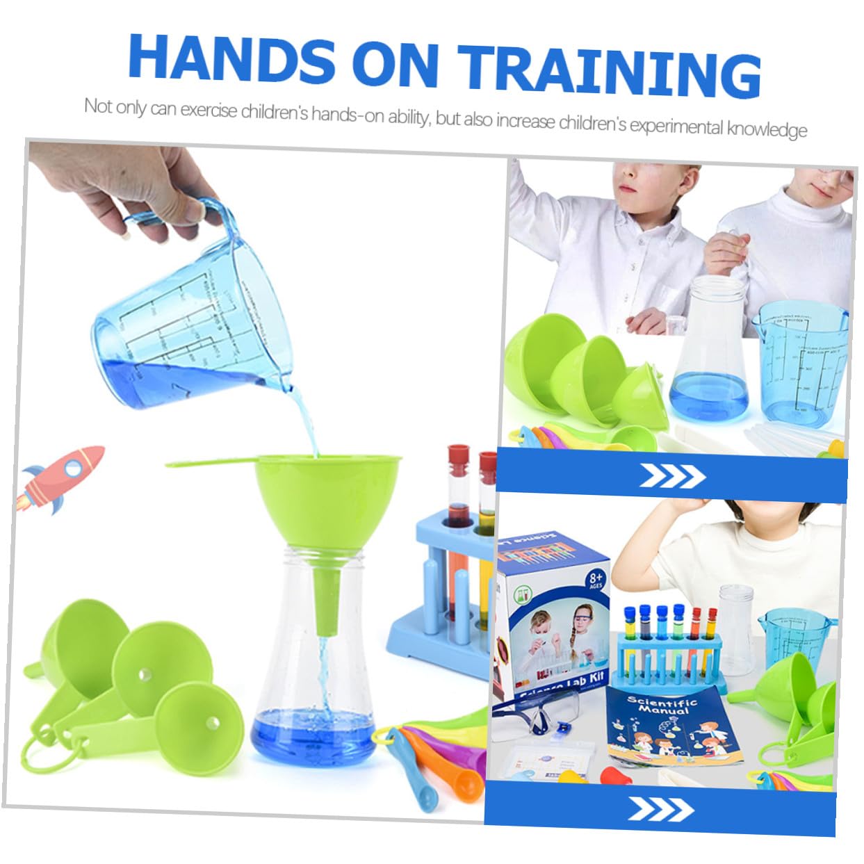 Kit Éducatif Garçon Fille Chimie Réutilisable Matériel Solide Découverte Pratique pour Fille Garçon Jeux Stem Éducatifs Expérience Laboratoire Couleur Aléatoire Couleur Aléatoire