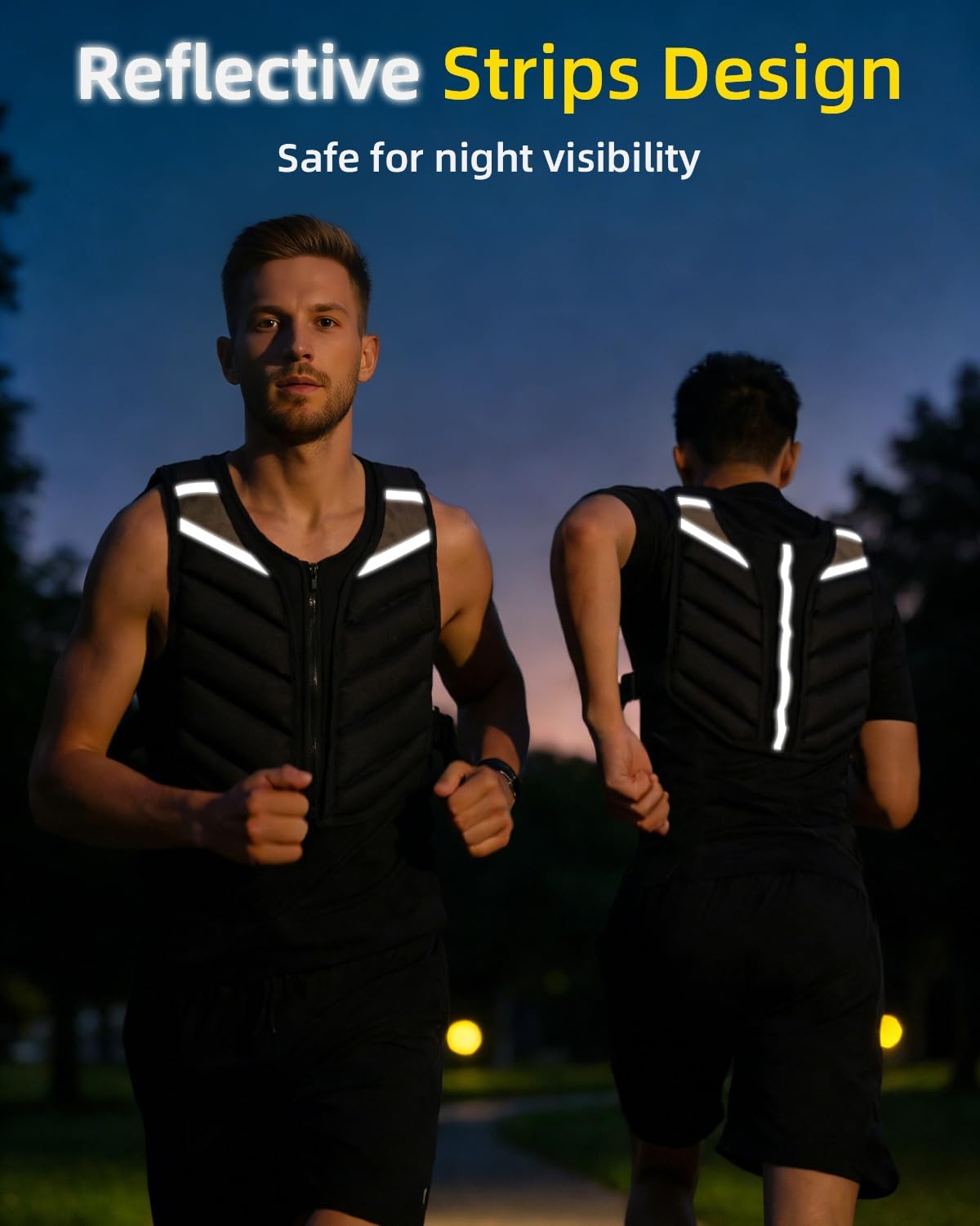 Abahub Strength Training Weight Vest with Zipper, 10lb Weighted Vest with Reflective Stripe for Workout, Strength Training, Running, Walking, Fitness, Muscle Building