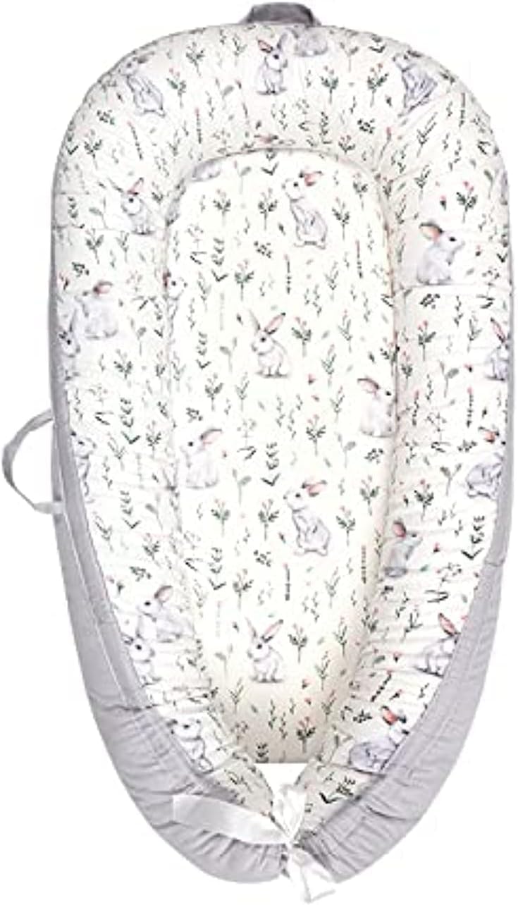 Seocsing Baby Lounger, Portable Cotton Newborn Bassinet, Ultra Soft Breathable Mattress for Crib & Bassinet, Baby Bionic Bed For Bedroom, Gift for 0-12 Months Newborn