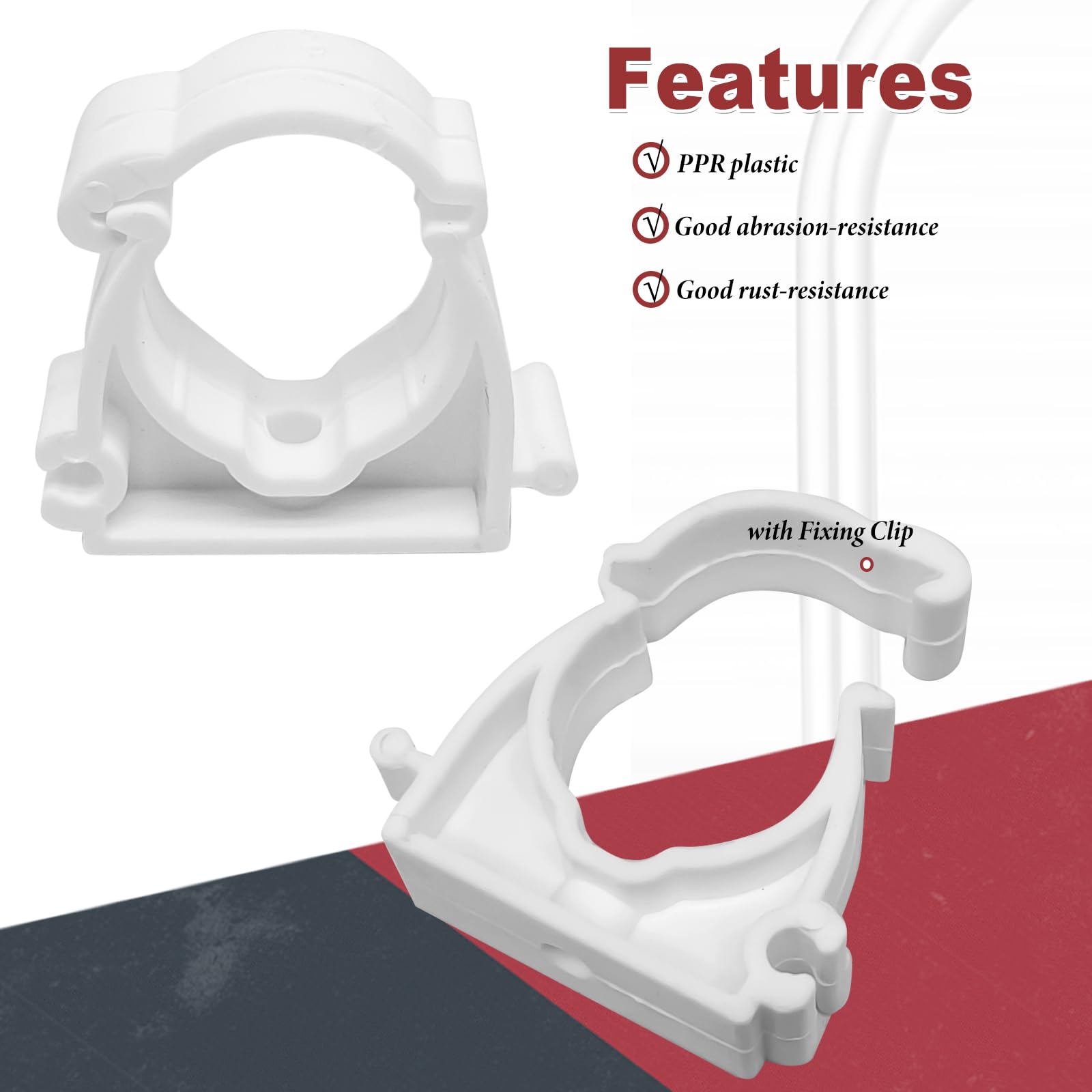 Mrosnail 30 Abrazaderas De PVC En Forma De U, Clips Blancos De