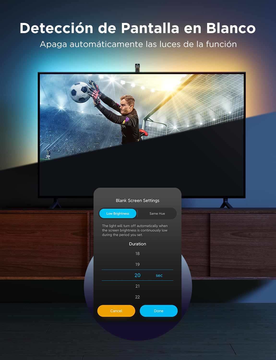 Govee TV Backlight 3 Lite con corrección de ojo de pez de cámara, 3,6m para TVs 55-65 pulgadas, retroiluminación LED RGBICW 4en1, WiFi, compatible con Alexa y control por app