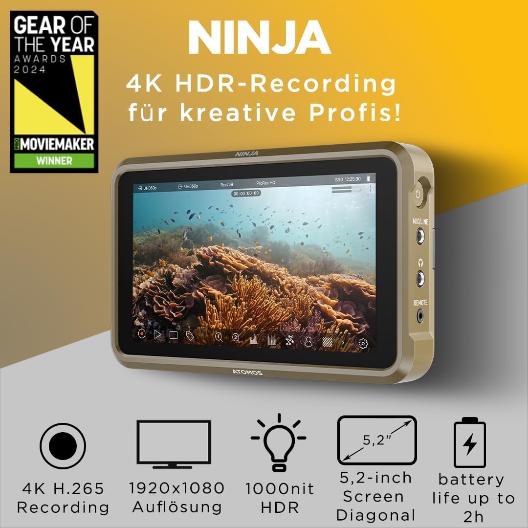 Amazon.co.jp: Atomos Ninja 5.2インチ 外部モニター HDR レコーダー