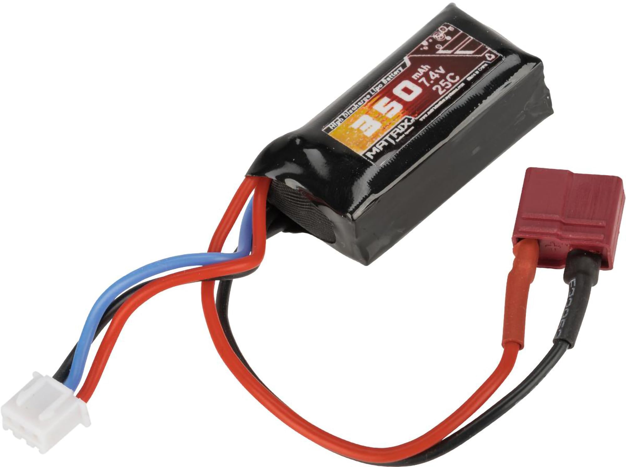 Evike Airsoft - Matrix 7.4V Micro LiPo Airsoft Battery (Configuration: 350mAh / T-Plug)