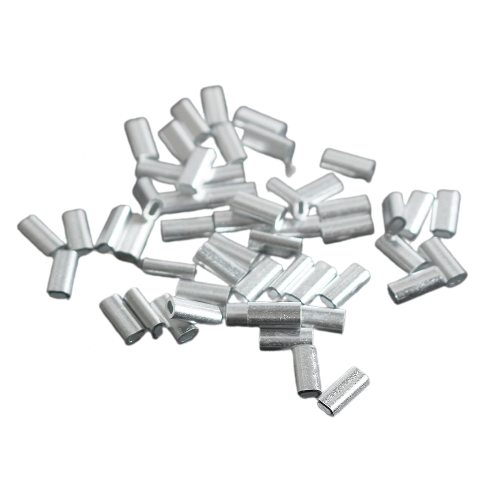 BOLOUY Fishing Crimp Sleeve Set Single Barrels Crimp Sleeve Aluminum Crimping Sleeve Tube Fishing Line Connectors Crimp Sleeve