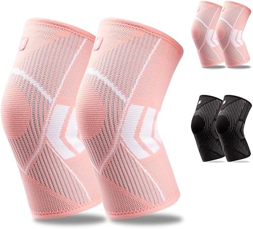 Paquete de 2 rodilleras para dolor de rodilla, para mujeres y hombres, para dolor de rodilla, manga de compresión, desgarro de menisco, ACL,