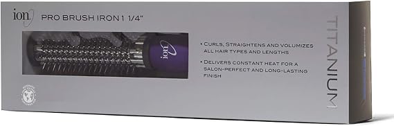 ion Titanium Pro Brush Iron, 11/4 Inch, Heats up to 400F, Curls, Straightens, Volumizes, Adds Lift, All Hair Types