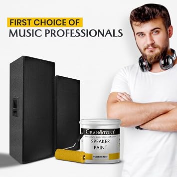 GRANOTONE Speaker Paint Black 1 Quart Texture Coating for Speaker Cabinets, Road Cases, Metal & Furniture | Roller Application | Water-Based Finish | Professional Speaker Cabinet Refinishing Solution