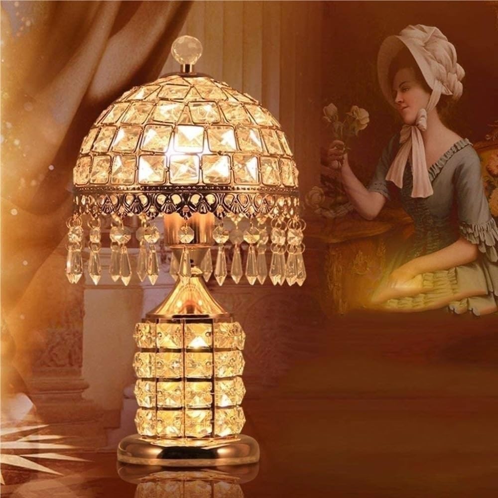 Genérico Lámpara de mesita de noche de cristal moderna