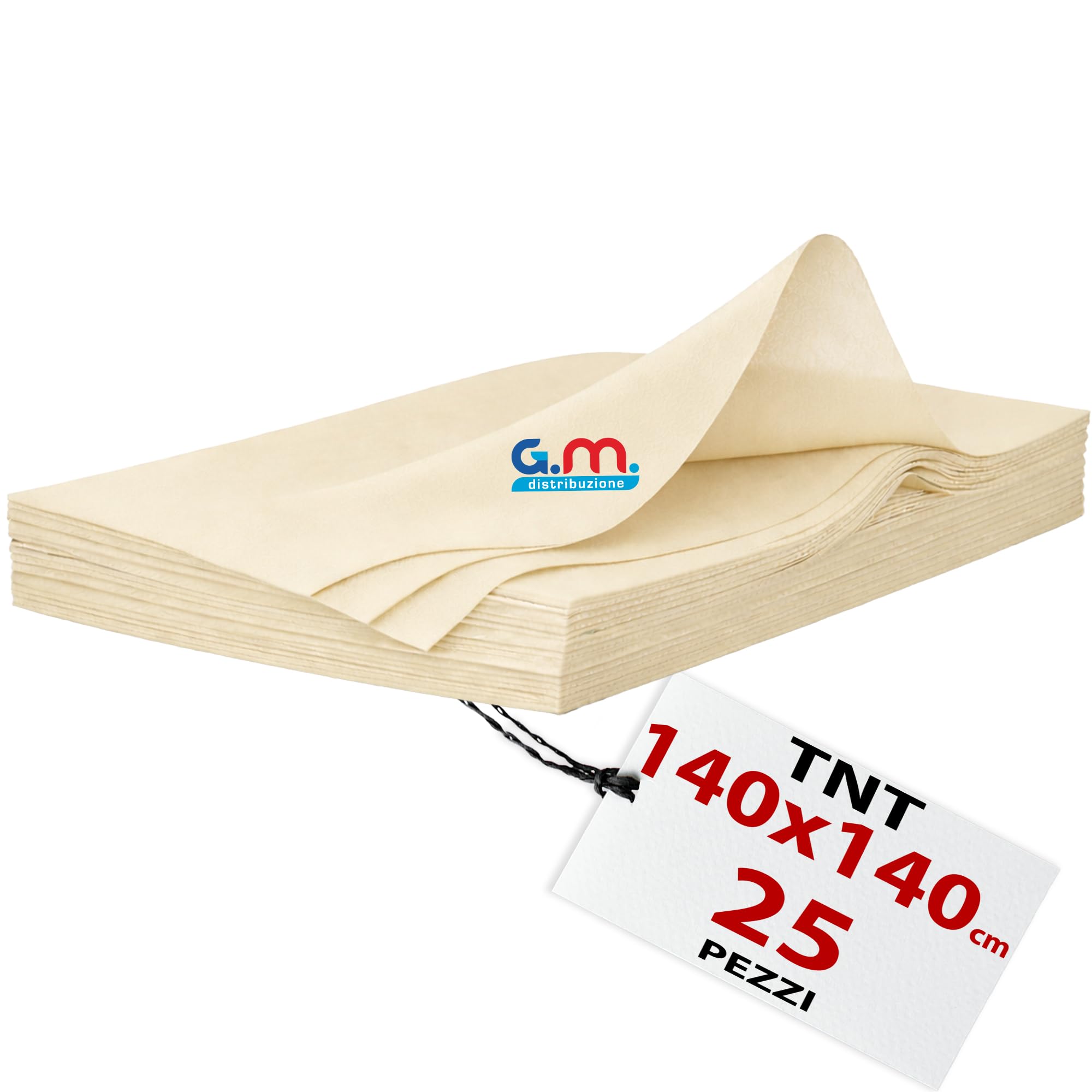 GM 25 Tovaglie Coprimacchia in TNT Tessuto non Tessuto 140x140cm Colore AVORIO Ideali per la ristorazione vari colori