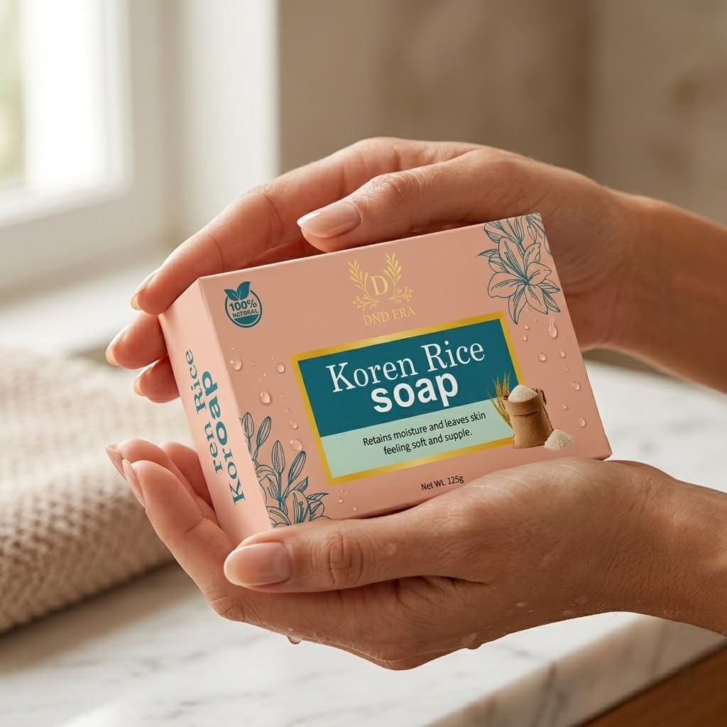 DND ERA® Korean Rice Soap for Skin Brightening & Gentle Cleansing | Natural Rice Milk Soap for Glowing Complexion | Moisturizing Bar for Men & Women (125g) 1