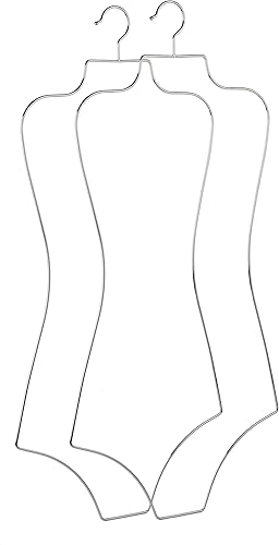 Miniatura 6 de Perchas de lencería de una pieza con forma de cuerpo de alambre sexy, 10 piezas (plateado)