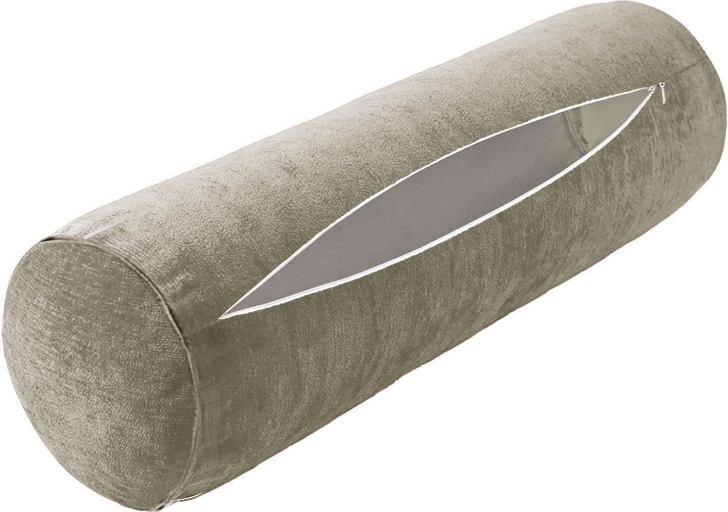 Neck Roll Pillow Case Cover Only - Cervical Pillowcovers with Zipper Cylinder Soft Bolster Pillowcases for Cylindrical Cushion(20,2pcs:40x15cm/16x6")
