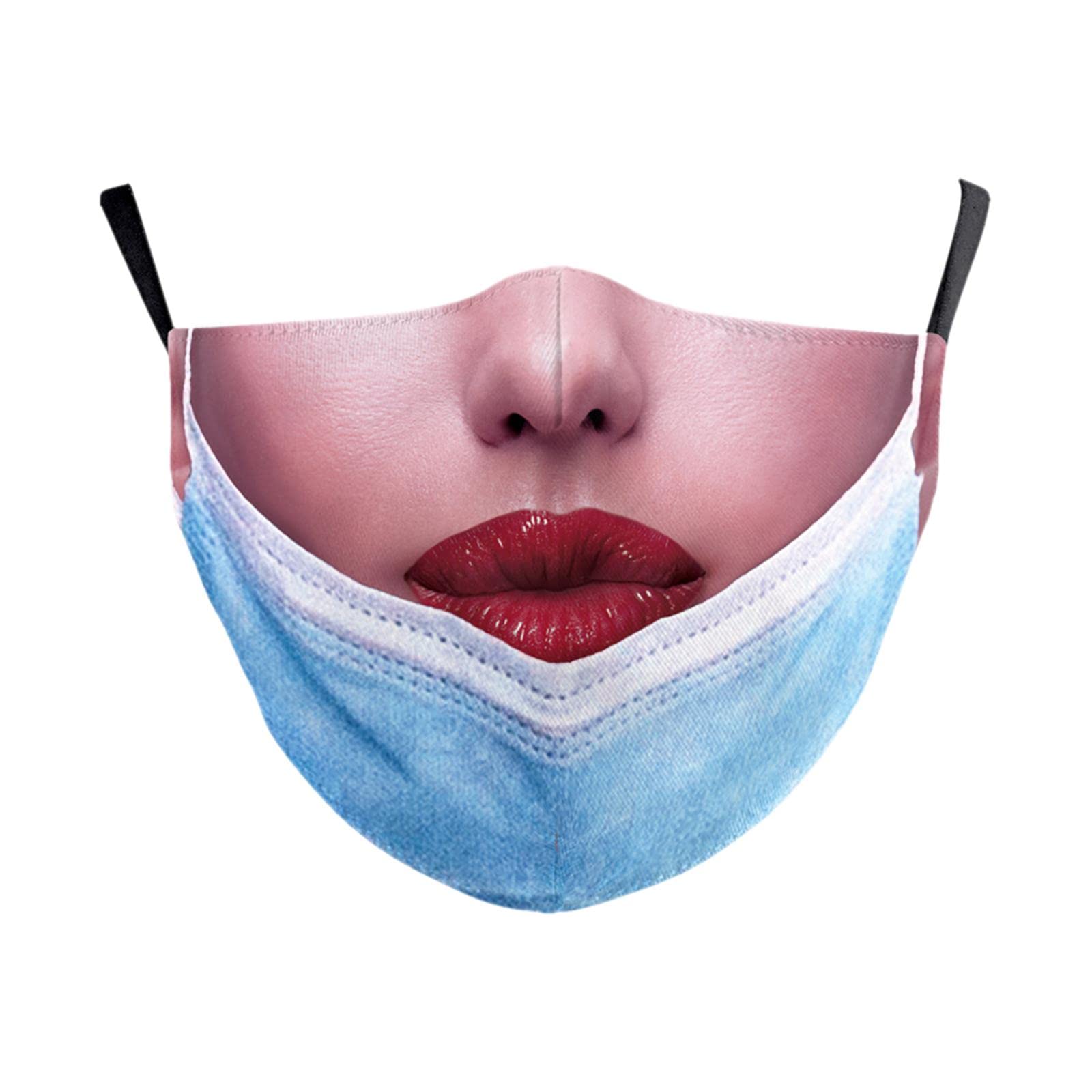 NIVAA Prank Face Mask Reusable Adjustable Prank Bandanas Fashion Scarf for Adult D-image-34