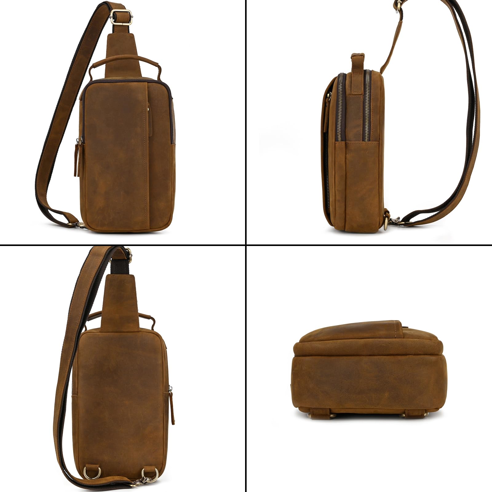 Sling Bag skórzana torba na ramię torba na ramię męska torba na brzuch plecak