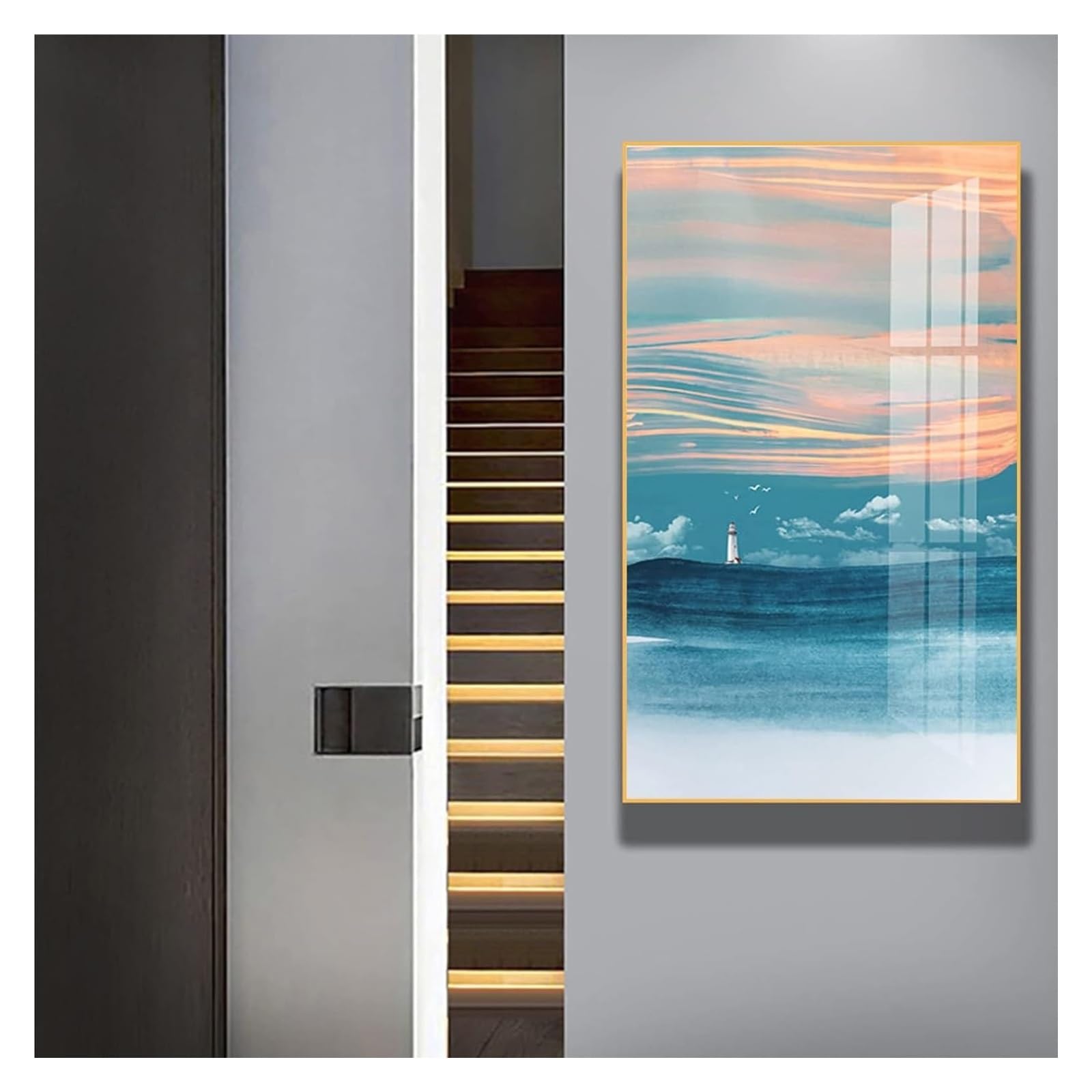 Pintura Decorativa for Caja de medidor eléctrico, Cubierta de Caja de distribución con Panel abatible(Gold,40cmx60cm)