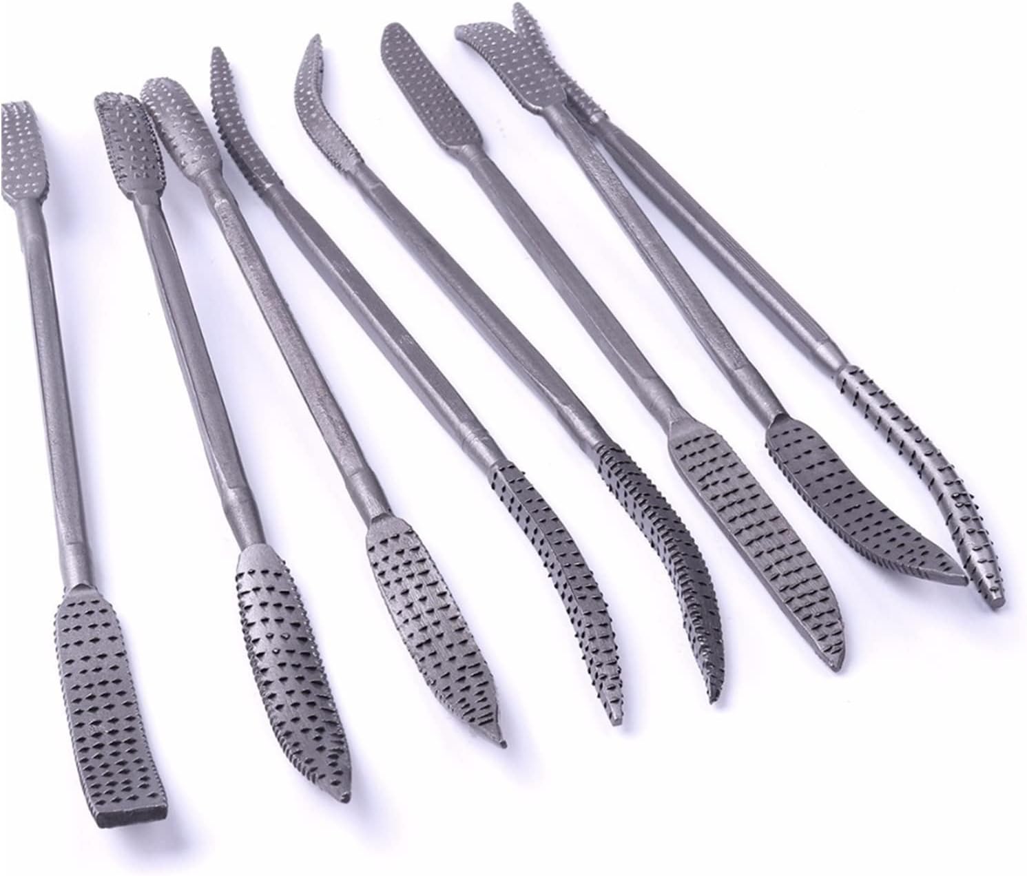 IANROL 8PCS Riffler File Set 190mm Double Ended Carving Rifler Rasping Fit for Woodworking Carving Hand Tools Needle File