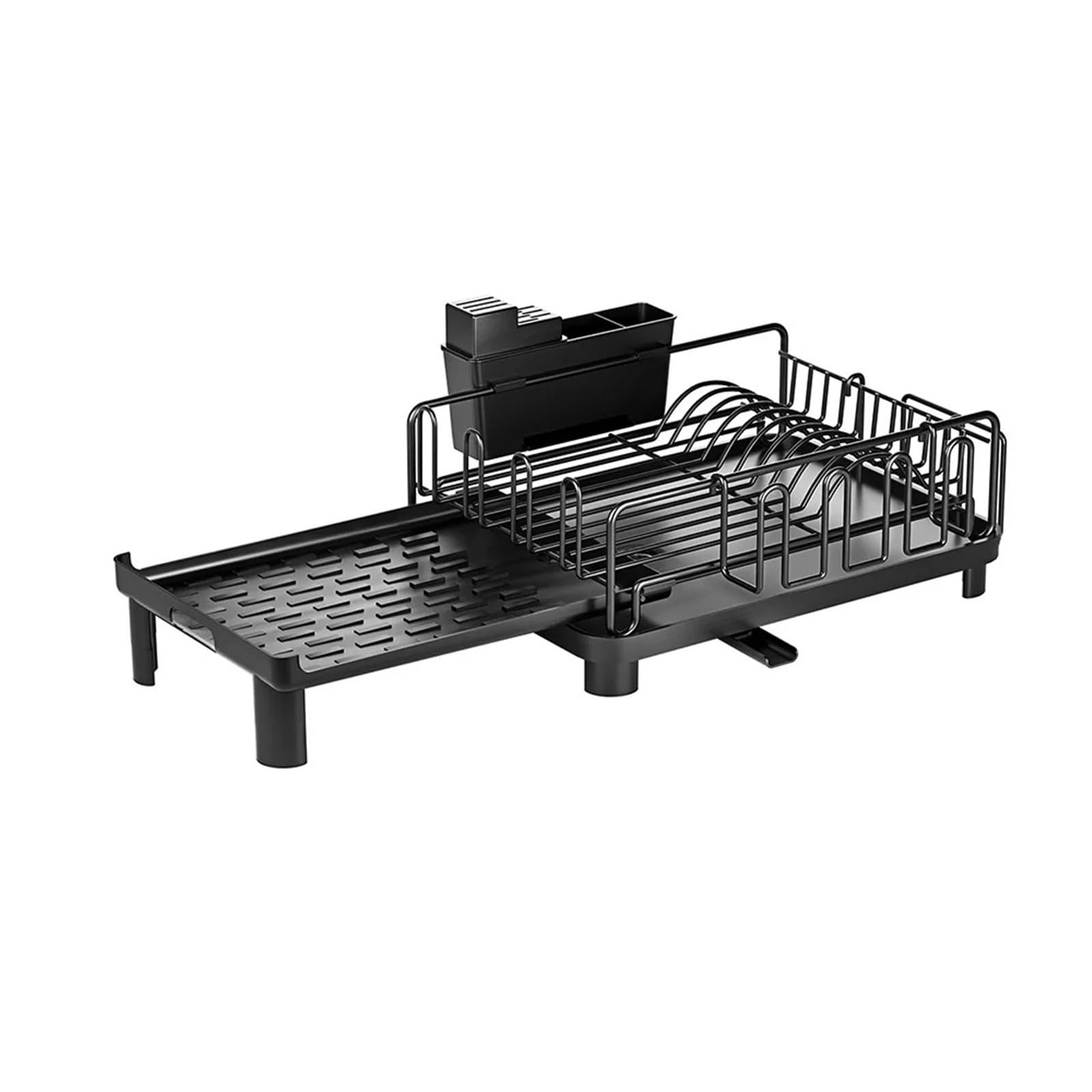 DSFVERVD Drain rack Extendable Dish Rack Multifunctional Home Drying Storage With Drain Tableware Cup Holder for Kitchen Countertop