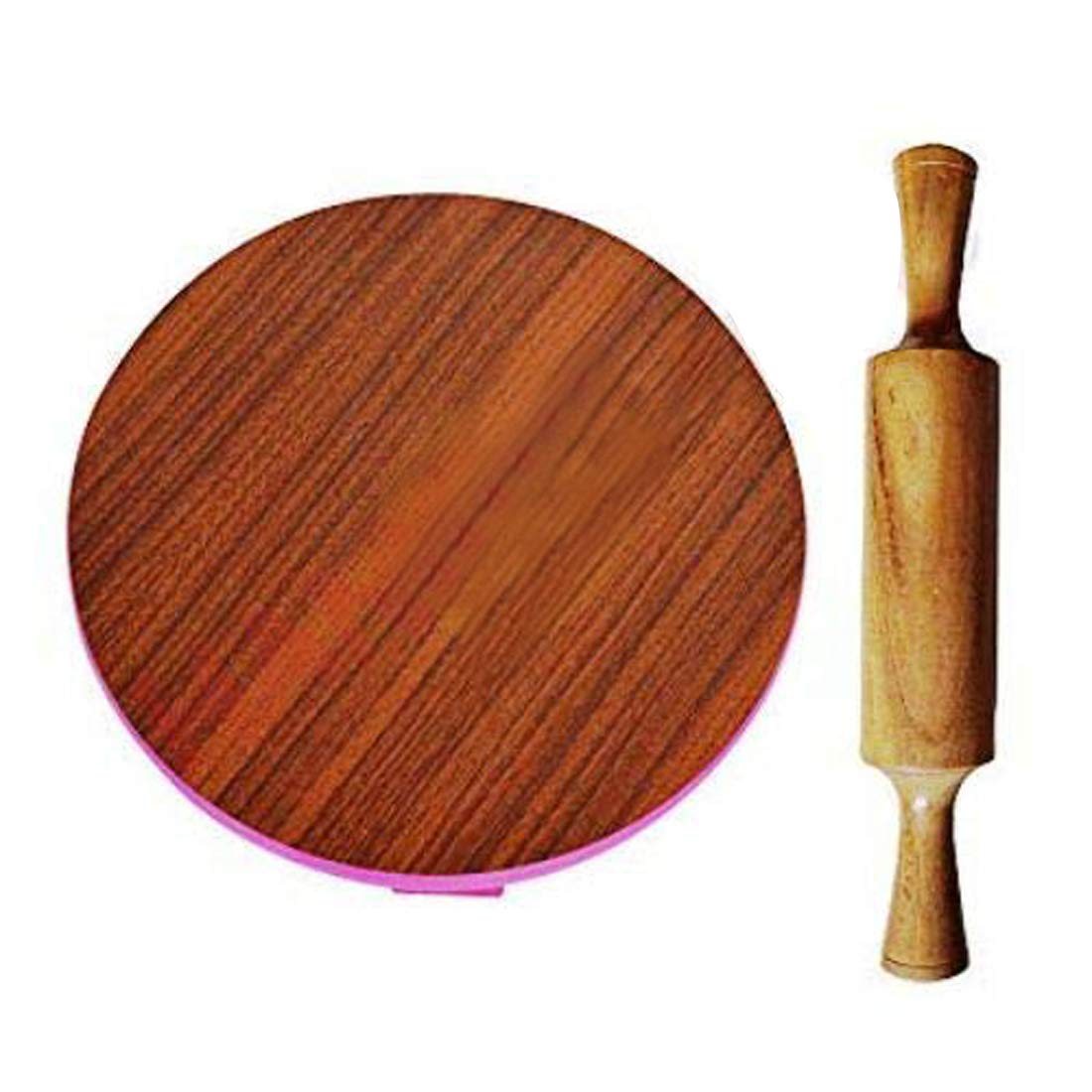 HANS Furnishing Wooden Chakla Belan (Brown)