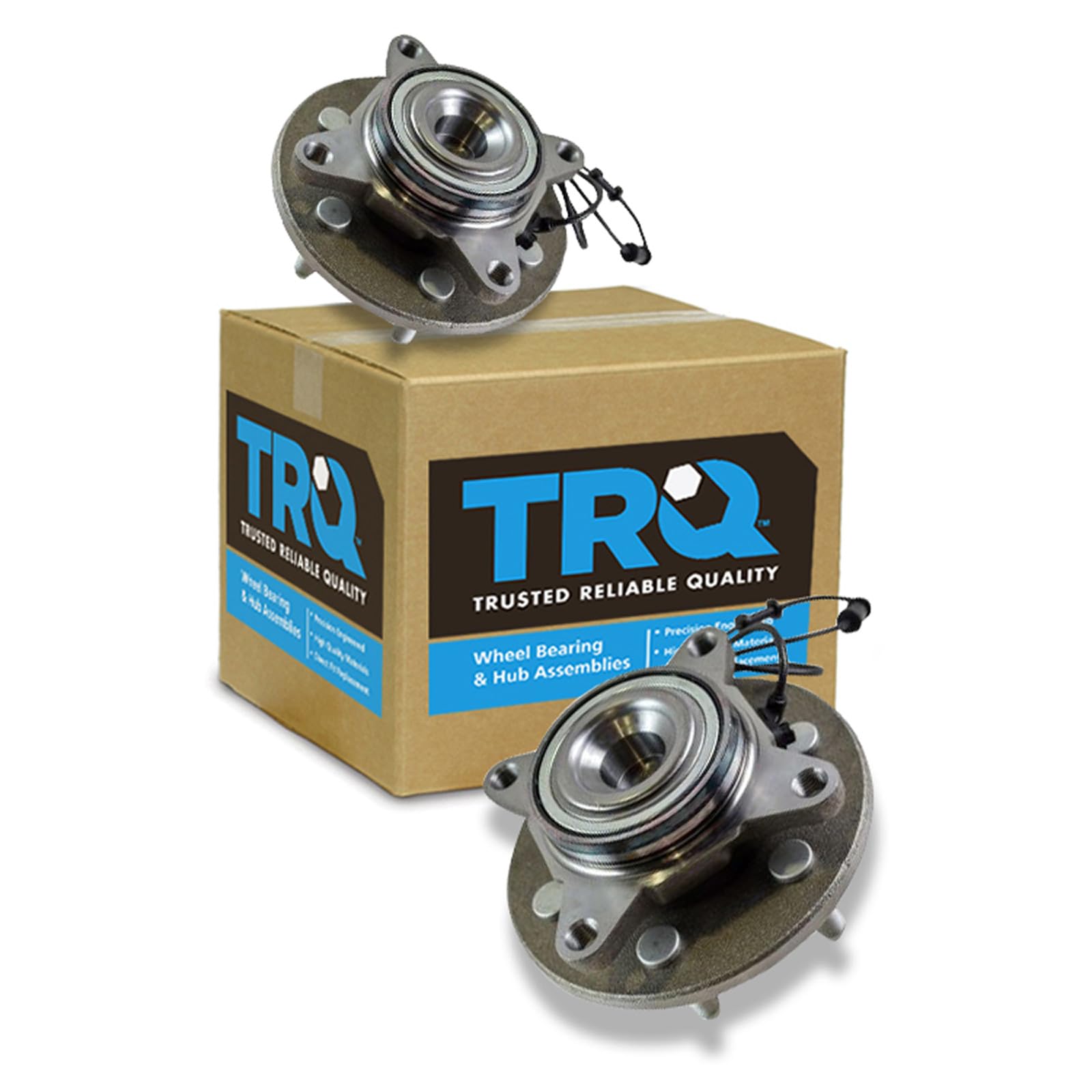 TRQ Front Left and Right Wheel Bearing and Hub Assembly Set 2 Piece