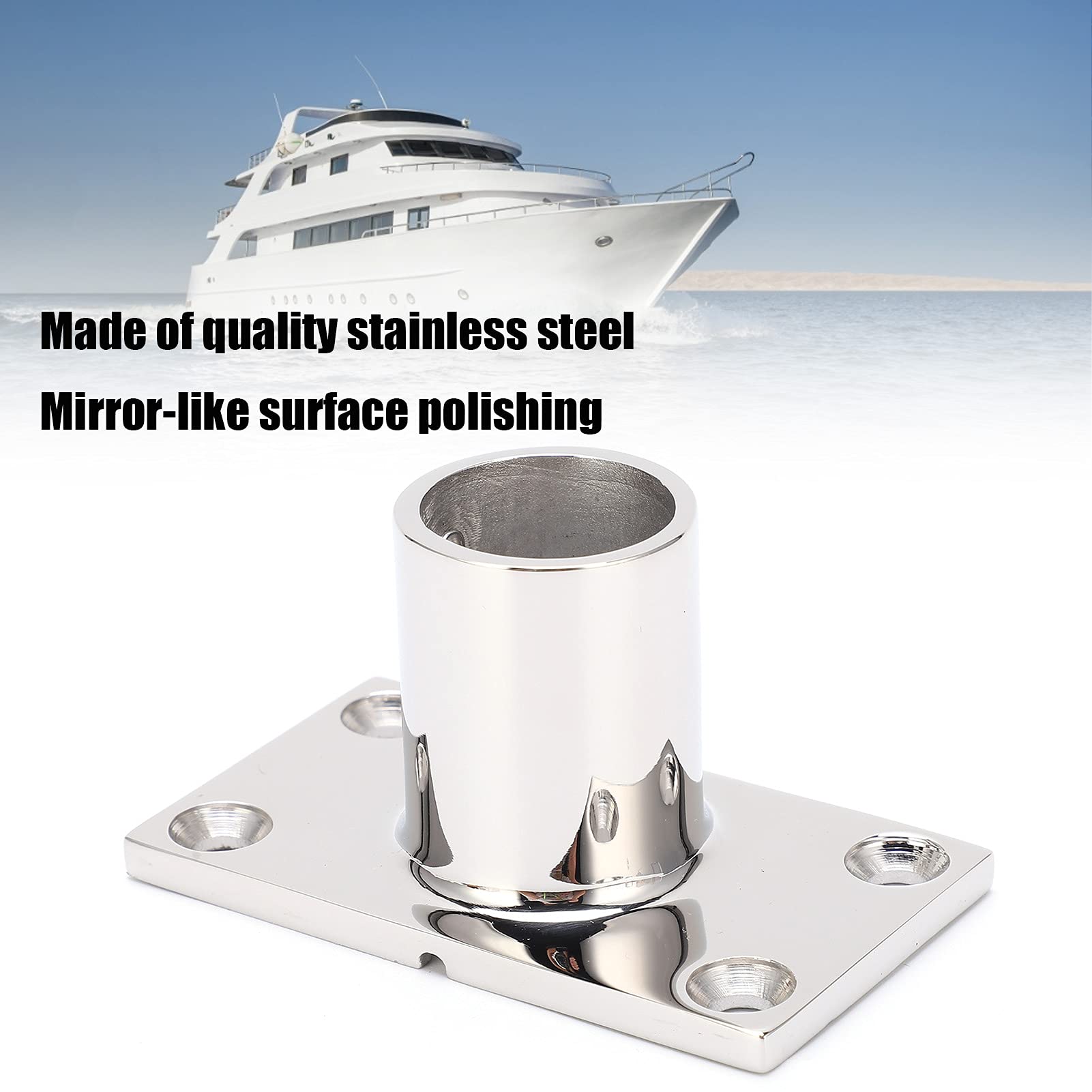 Raccordo Per Corrimano Barca 90° In Acciaio Inox 316 – Base Rettangolare Per Candeliere 7/8 Pollici