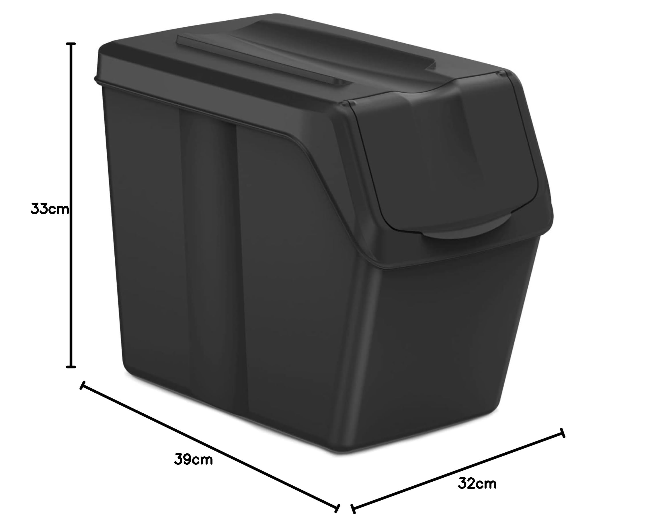 Set di 3 bidoni raccolta KEDEN SORTIBOX 100% plastica, nero, 60L