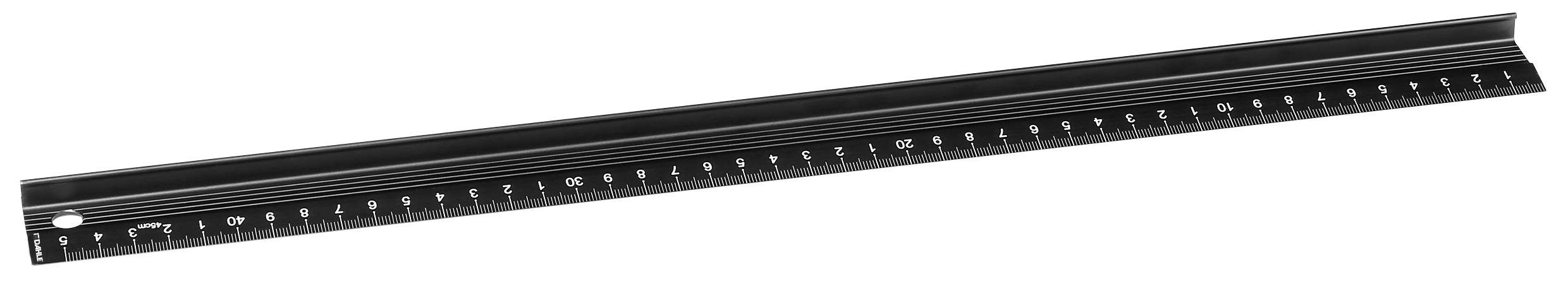 Dahle 10684 linijka tnąca (45 cm, z aluminium, wysoka listwa uchwytowa, antypoślizgowa) czarna