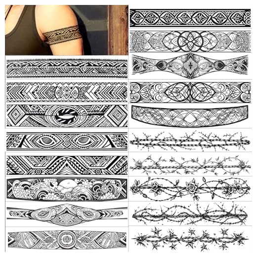 GLARYYEARS Barbed Wire Temporary Tattoo - Pack of 18