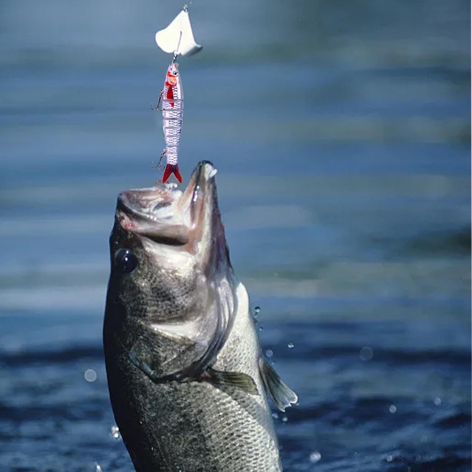 Swimbait snodati multipli, Swimbait snodati | Esche da pesca multifunzionali,Swimbait snodato a 8 sezioni per Crappie, esche da nuoto realistiche per la pesca alla spigola in acqua e salata