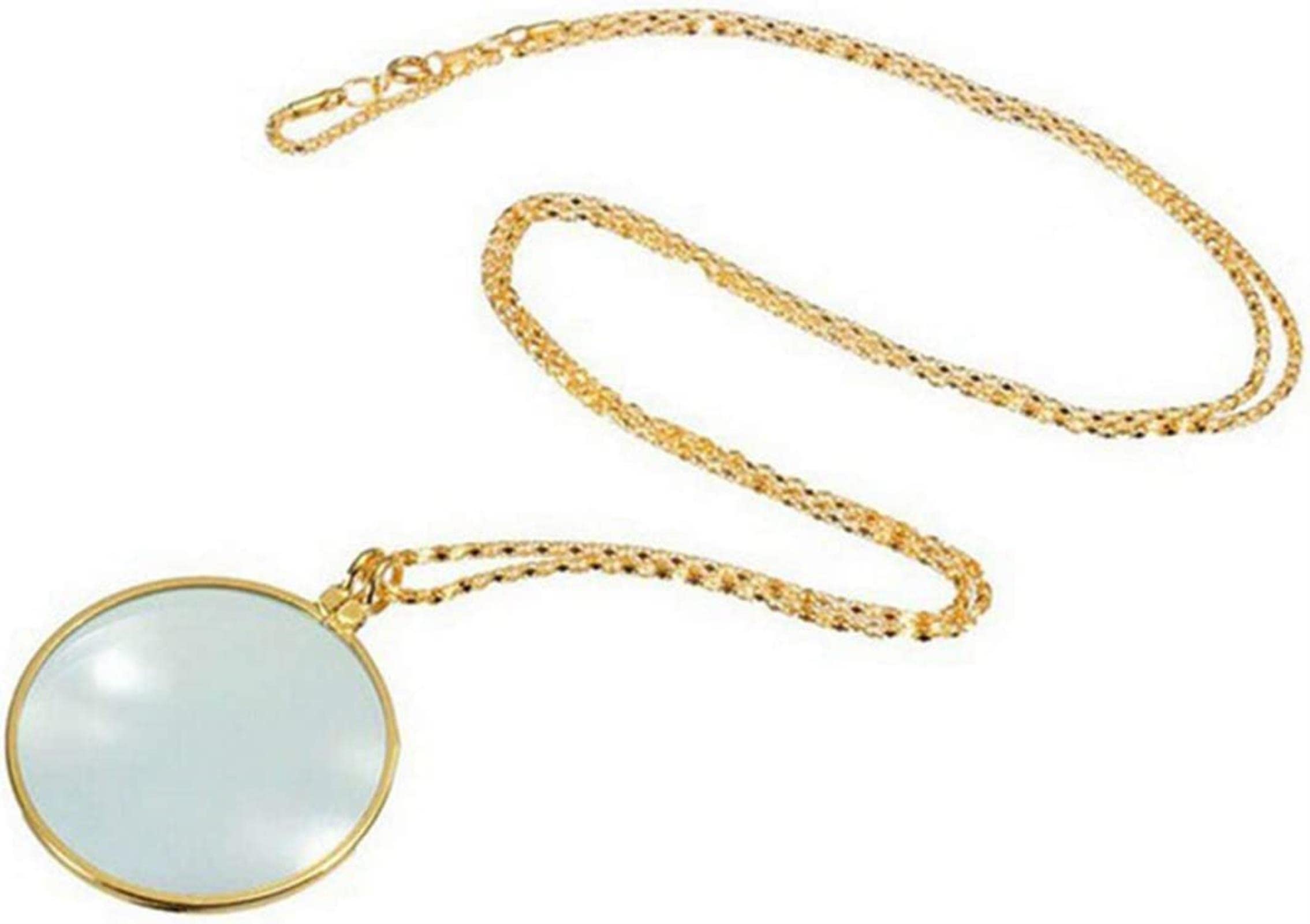 Collana monocolo Decorativa con Lente d'Ingrandimento 6X Collana a Catena con Pendente a Lente d'Ingrandimento per Donna *Oro