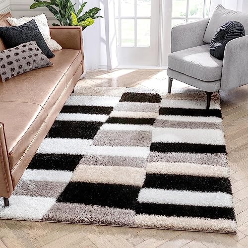 Image of Modern Quality Carpet /Trending Design Hand Woven Fluffy Rug /Mats for Bedroom /Dinning Hall /Living Room 2-inch Thick [Size 10x12 feet]