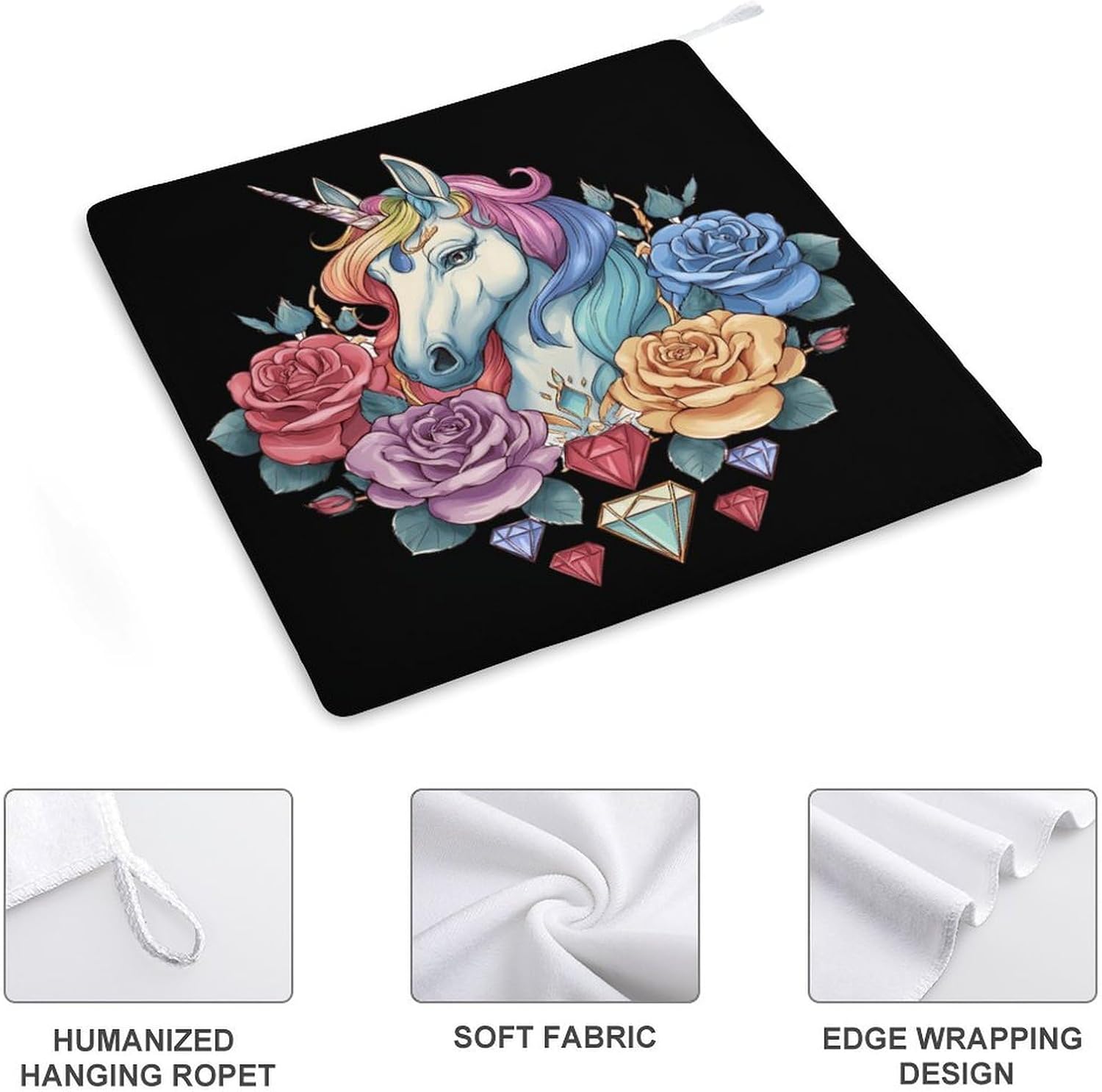Cute Magic Un-icorns Hand Towels for Bathroom Handkerchief | Absorbent,with Hanging Loop,Kitchen Towels,for Home Hotel,Soft