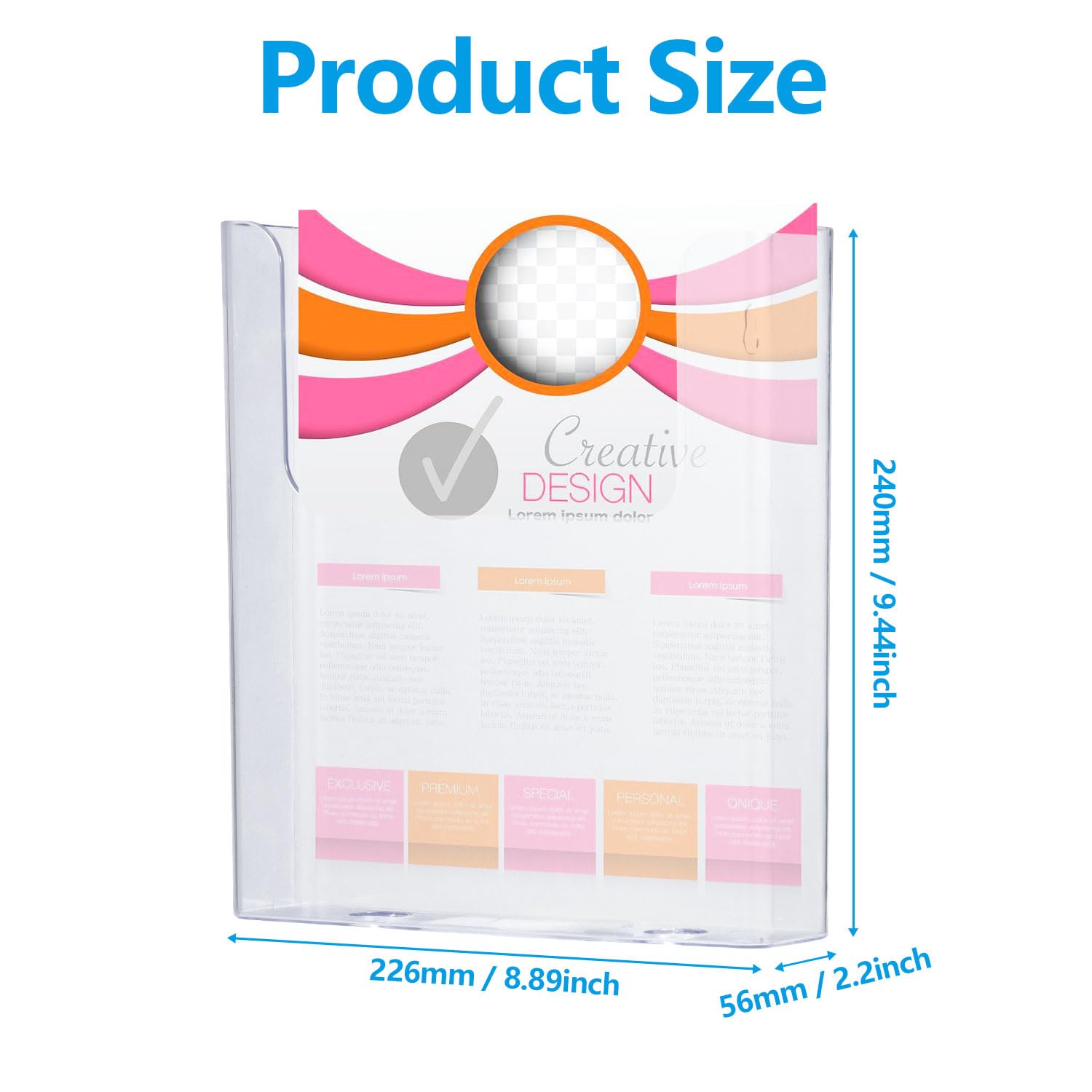 Bargain Hound A4 Wall Mounted Document Holder, Clear, Transparent - Image 2