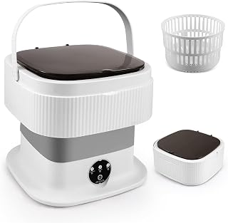 Portable Washing Machine, 11L Small Travel Washing Machine With Spin Dryer, 2 in 1 Foldable Washer for Underwear, Socks, Baby Clothes, Camping, Travel, Apartments, Dorm