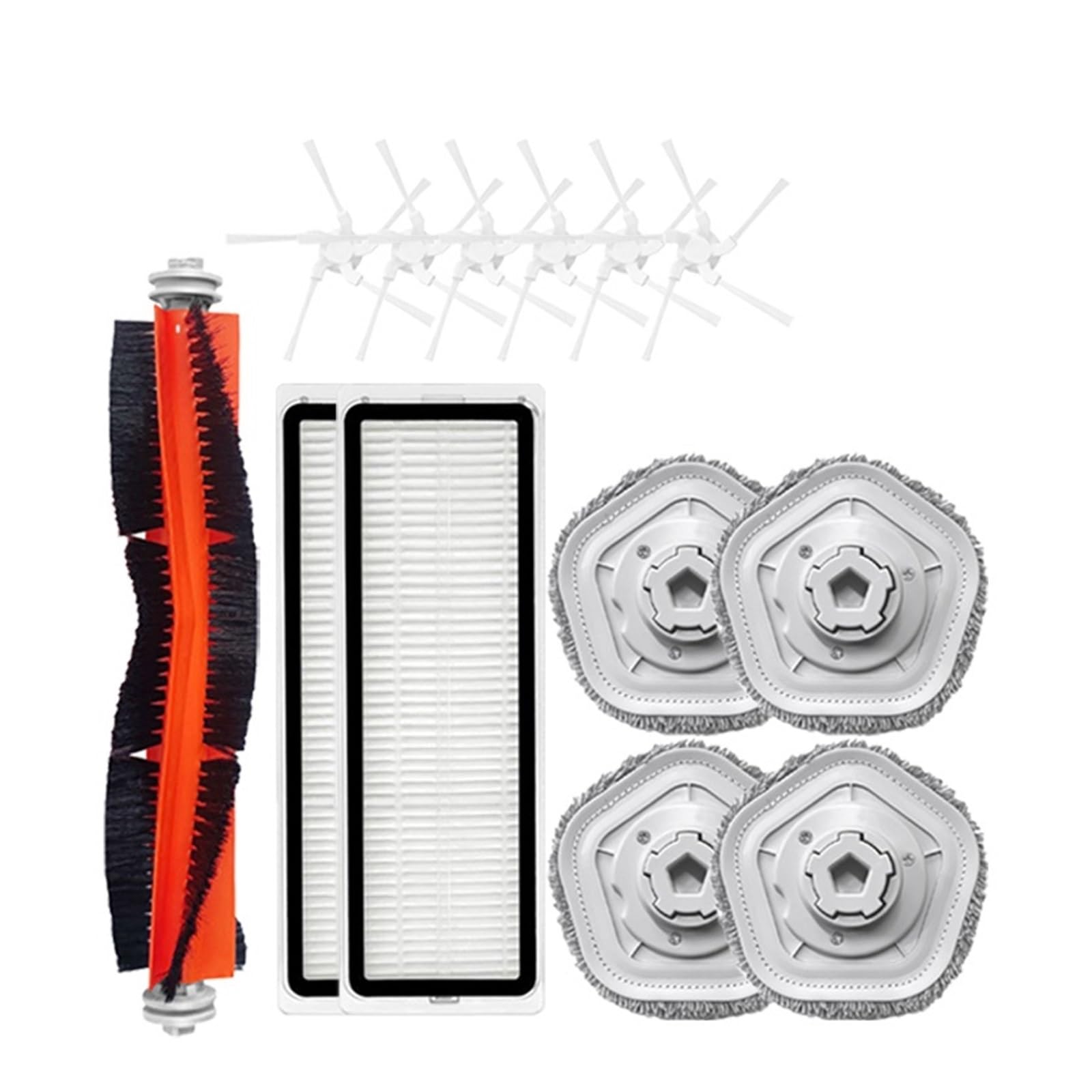Kicici Compatible With Dreame Bot W10 / W10 PRO Accessories Robot Vacuum Cleaner HEPA Filter Main Side Brush Mop Cloth Pad Replacement Parts(WHITE)